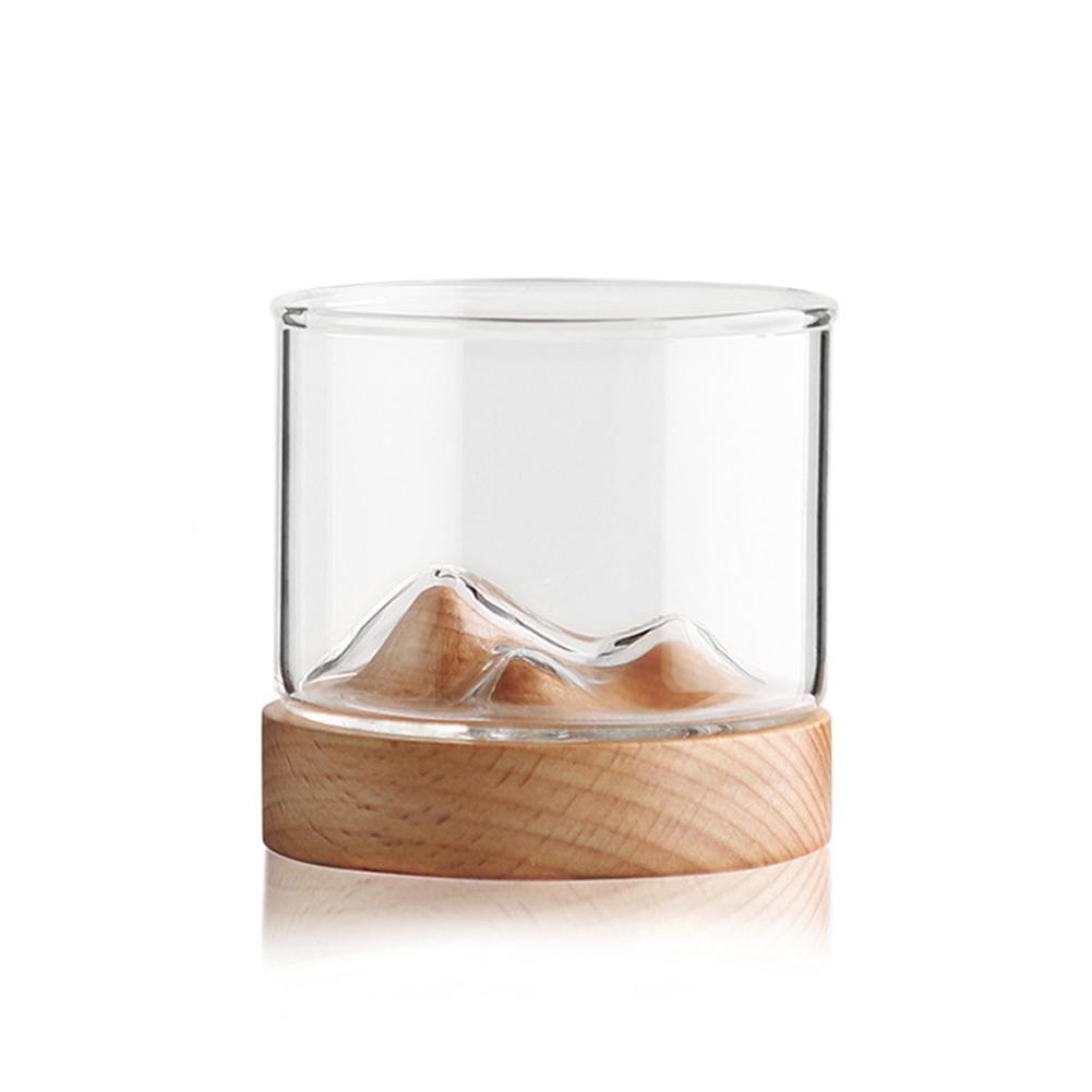5oz bergs vinglas med träbotten whiskyglas japansk hushållstekopp: B