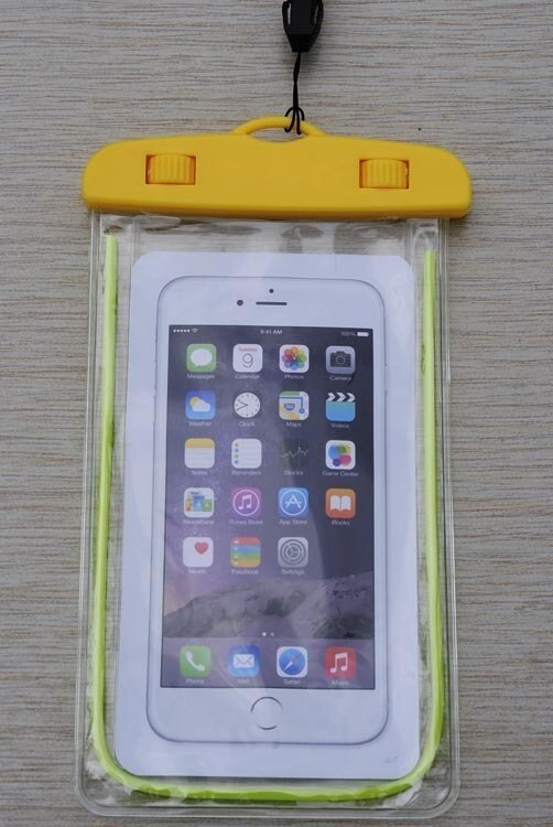 Universele Waterdichte Telefoon Pouch Voor iPhone Waterdichte Gevallen Voor Xiaomi Onderwater Licht Doos Zwemmen Waterdichte Tas Voor Samsung: yellow