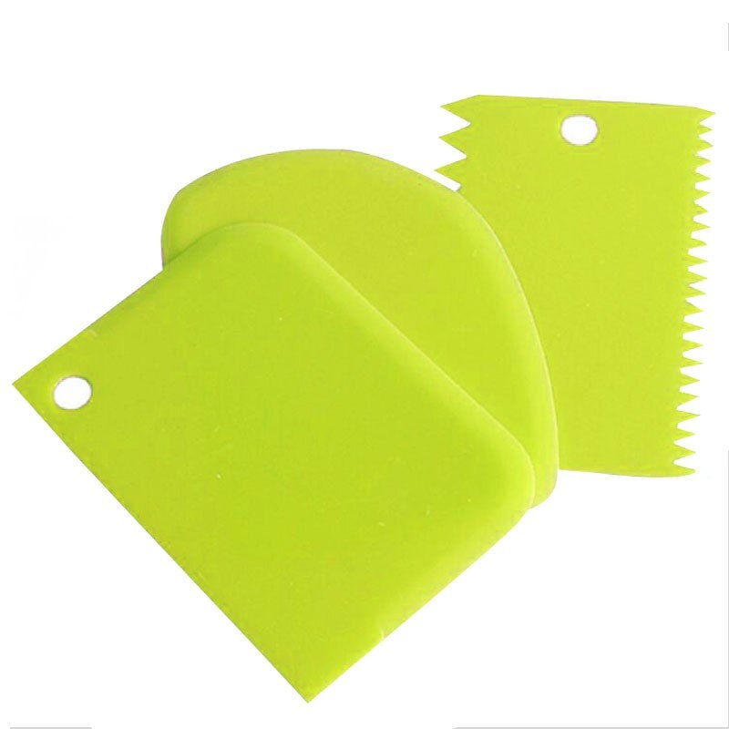 Spatels Cutters 3 Stks/set Plastic Deeg Icing Fondant Schraper Cake Decorating Bakken Gebak Gereedschap Gewoon Glad Jagged Edge