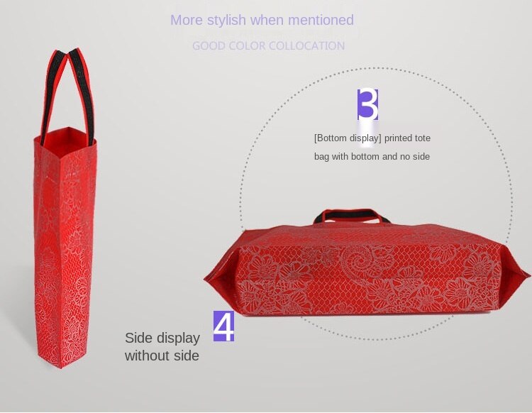 shopping mall clothing handbag printing lace non-woven handbag multifunctional shopping bag packaging bag 10 pieces