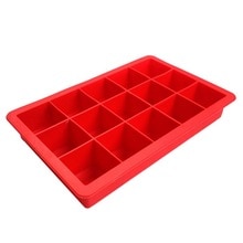 3 Pieces Silicone Ice Cube Mold Square Ice Cube Tray with 15 Grids for Chill Drinks Whiskey Cocktail Jelly Pudding，The silicone