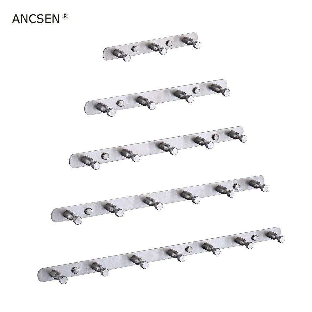 Wire Drawing Hook Wall Mounted 3-7 Holes Hooks Kitchen Wall Door Clothes Towel Hat Row Hooks Robe Hooks Hanger For Hanging