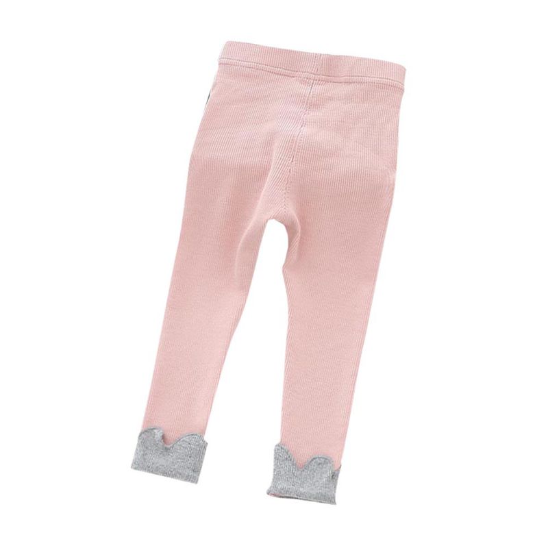 Girls Leggings Children Clothing Floral Patchwork Ankle Leggings Cotton Warm Pants Leg Candy Solid Bottom S2: P / 120cm