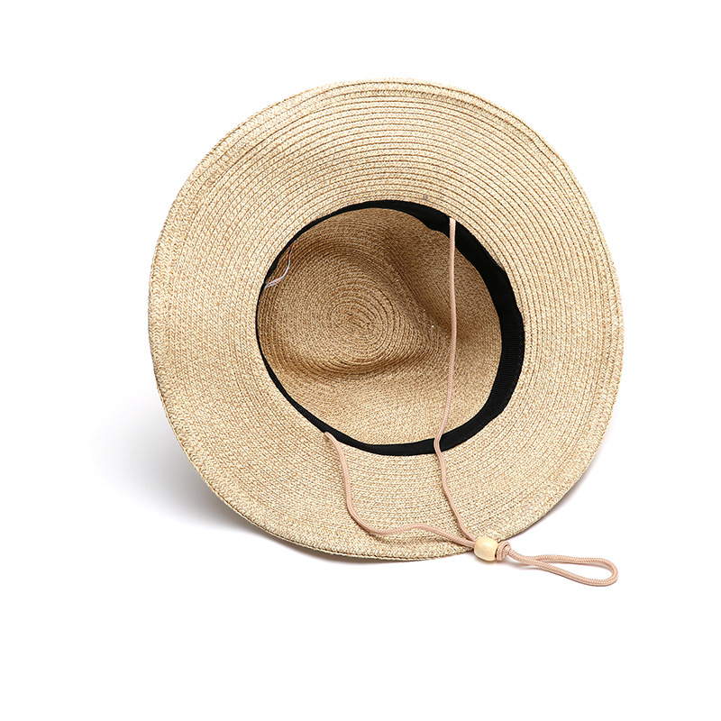 Man Straw Hat Wide Brim Beach Foldable Cap Big Bone Men Plus Size Fedora Hat 58CM 60CM 62CM