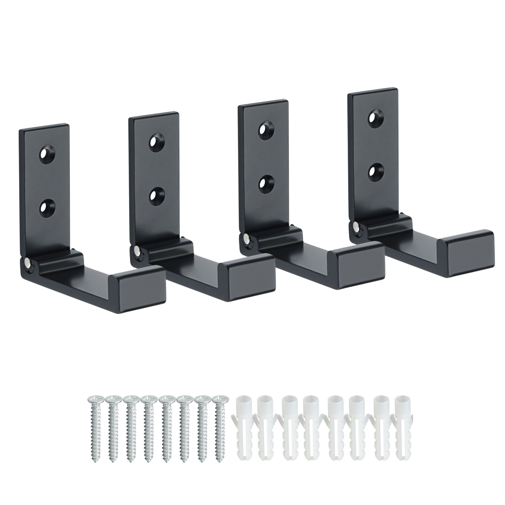 Crochet mural pliant en acier inoxydable, crochet caché pour porte-serviettes, pour la maison, la cuisine, la salle de bains, noir mat: 70X76mm 4pcs