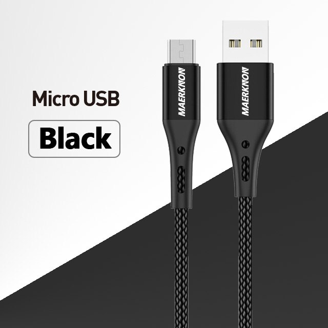 Maerknon – câble Micro USB 3A, Charge rapide, pour téléphone Android, Samsung, Xiaomi Redmi Note 10 Pro: Black / 3M