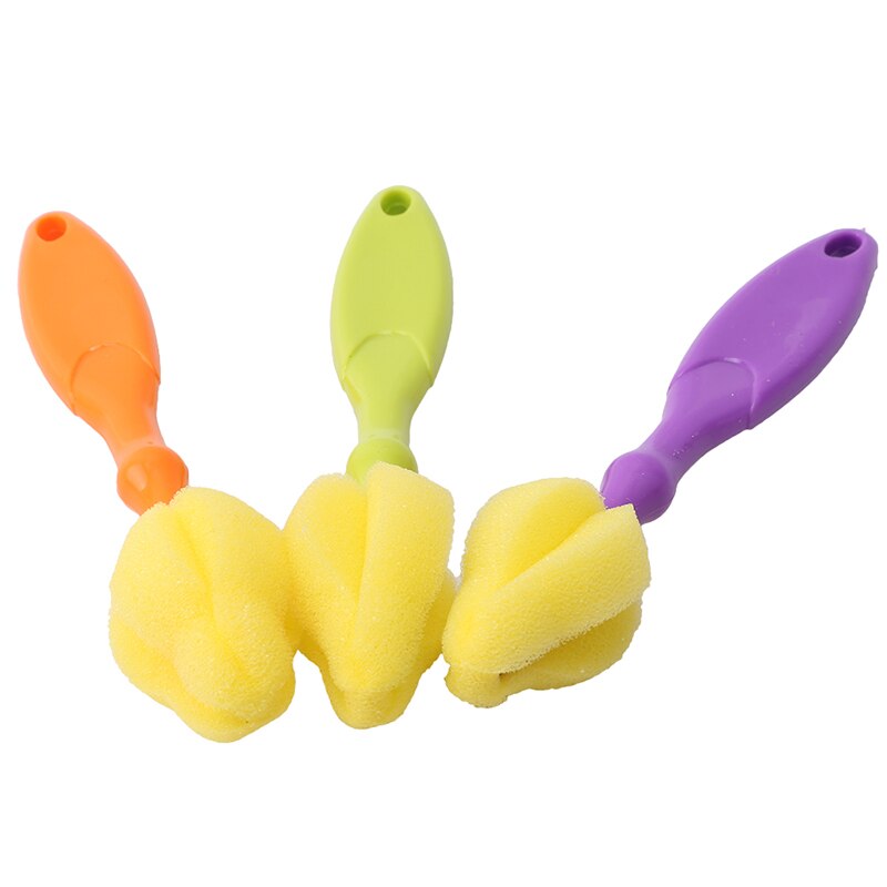 Escovas de limpeza de garrafa alimentação com alça rotativa garrafa de náilon cozinha simples limpeza escova de bebê prático conjunto de escova de garrafa