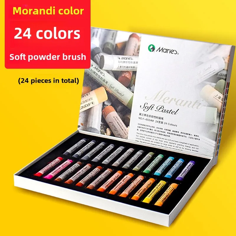 Maries Farbkreide, 24 Farben, 12 Farben, Kreide, 48 Malerei, Rosa, professioneller Pastellstift, Pinselbrett, Zeitungs- und Malzubehör: Licht Grün