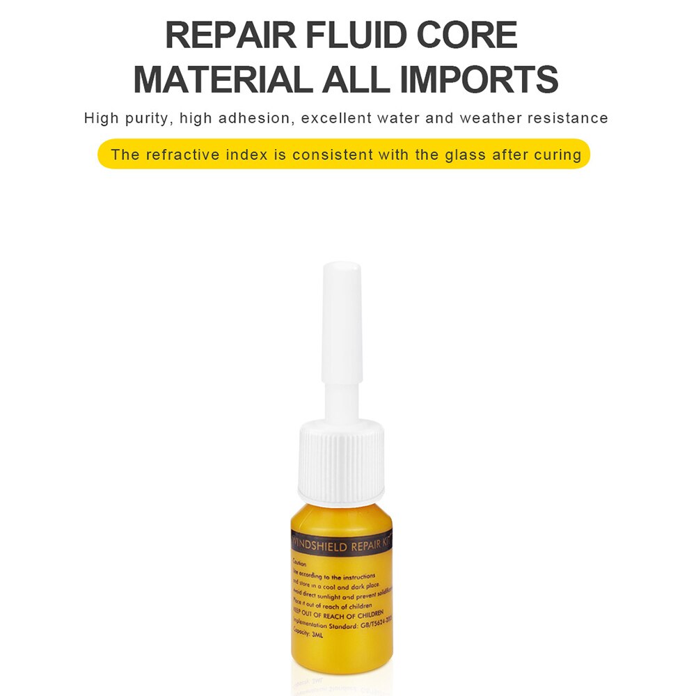 8pcs Universal Car Window Glass Repair Fluid Kit Windshield DIY Scratch Crack Restore Tool Accessories
