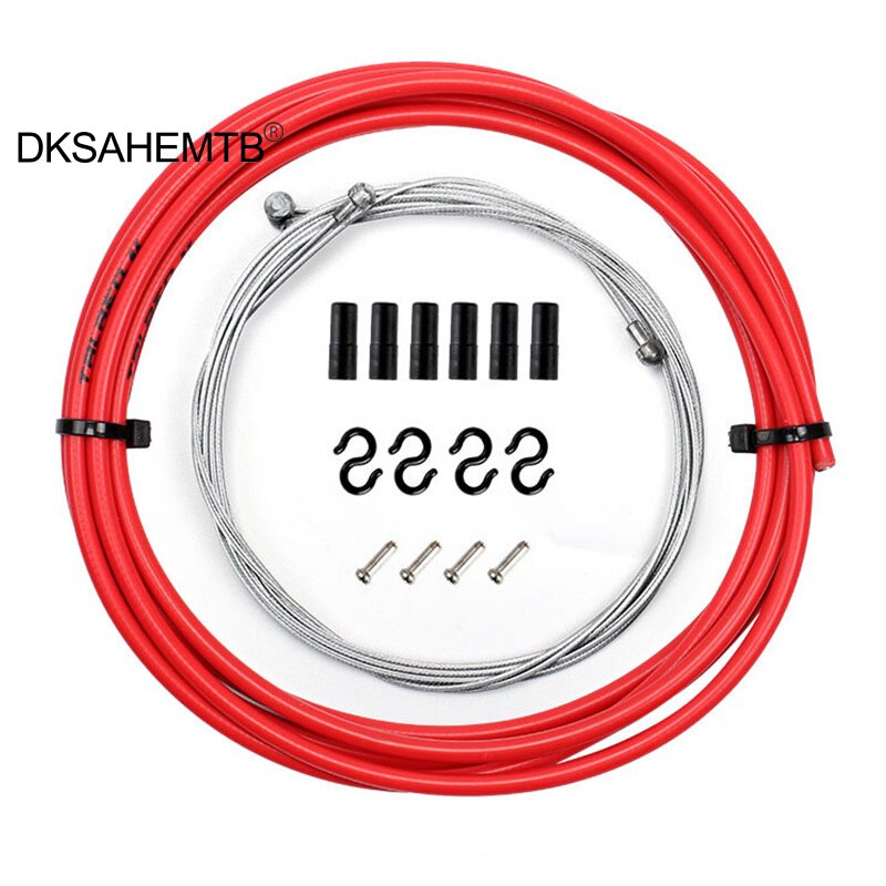 Bike Brake Housing/Shift Housing Bike Brake Cable Line Kit Bicycle Derailleur Line For MTB Road Bike: Red Brake Kit