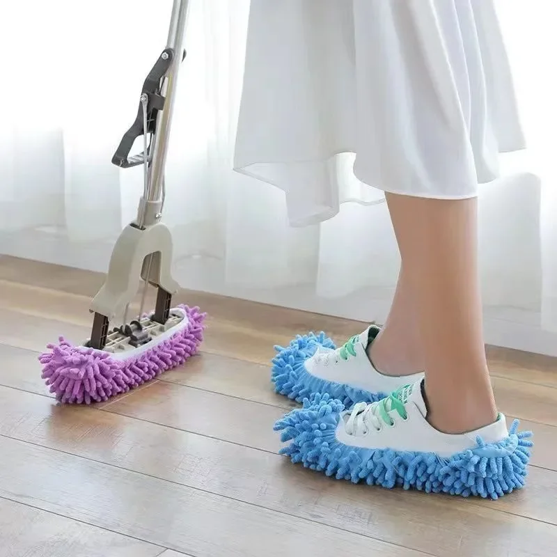 Chenille Stof Mop Slippers Thuis Vloerreiniging Dweilen Schoenen Wateropname Voetsokken Mop Caps Multifunctionele schoonmaakschoenen