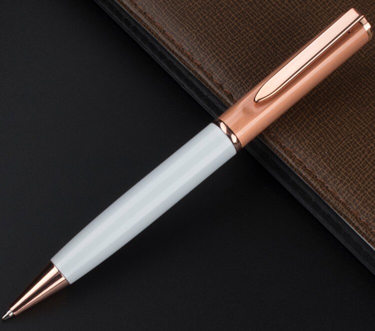 Rose Gouden Pen Kawaii Balpen Zwarte Inkt Briefpapier Luxe School kantoorbenodigdheden Metalen Balpen: S