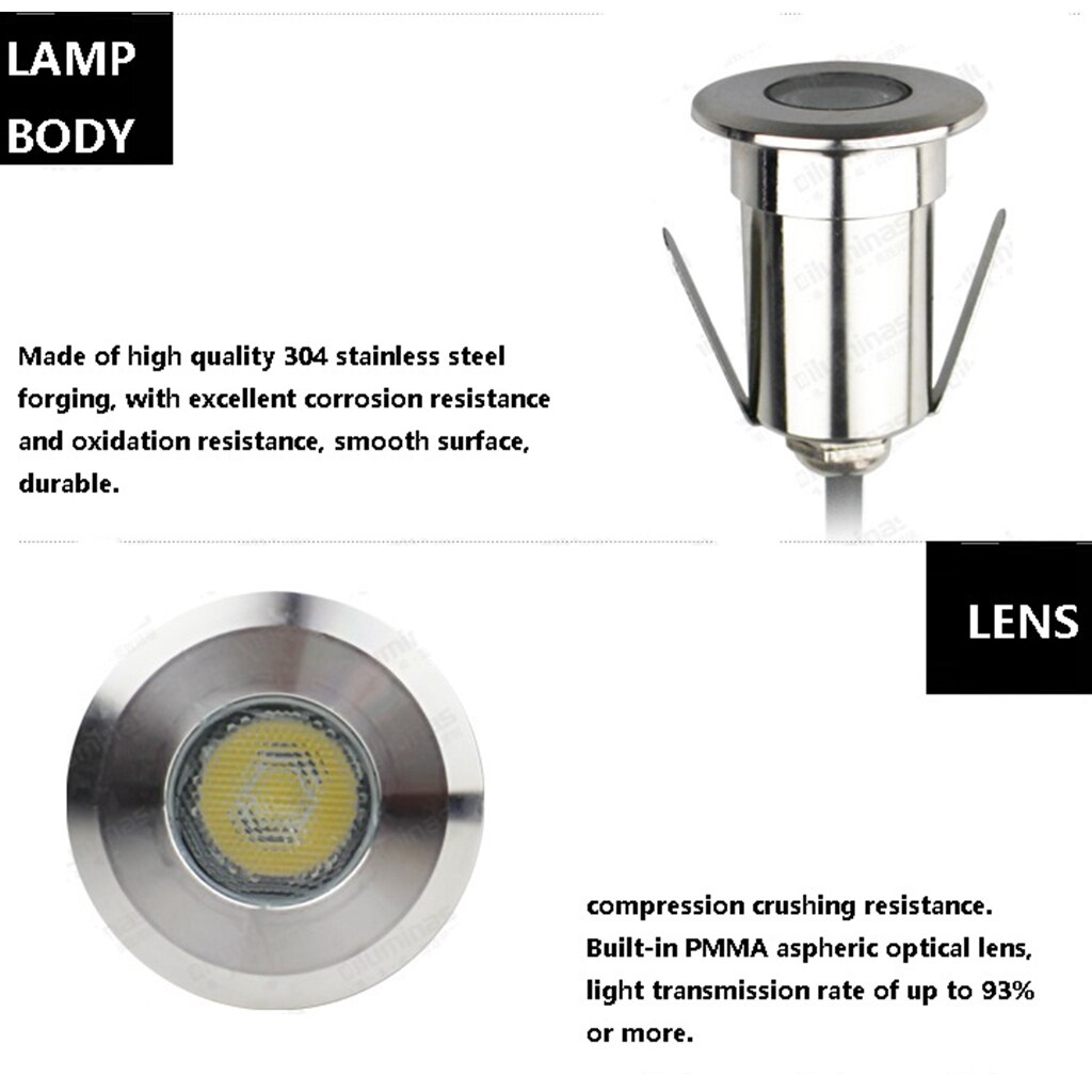 304 Rvs 1W Outdoor Onderwater Led Lamp 12V Waterdichte IP68 Zwembad Lichten Ladder Led Ondergrondse licht