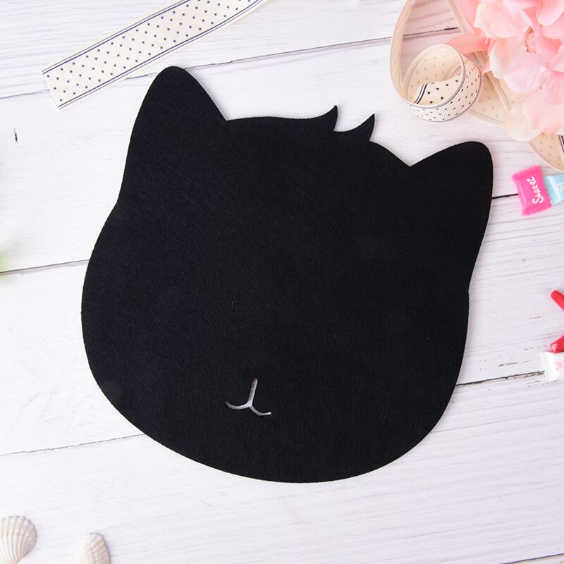 Optical Trackball PC Thicken Mouse Pad Felt Cloth 220*220*3mm Universal Cute Cat MousePad Mat for Laptop Computer Tablet PC: Black