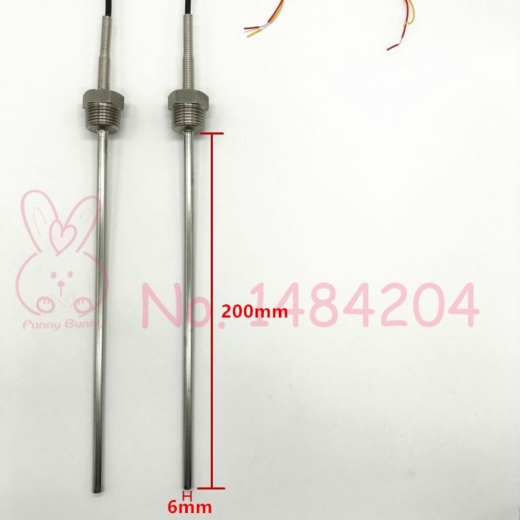 2x ntc 3950 10k thermistance capteur de température sus 304 6mm*200mm /100mm sonde 200mm fils  -40 ~ 150 degrés filetage  g 1/2 g1/4 "