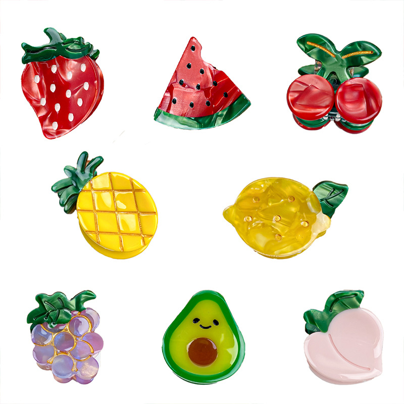 Mini ácido acético de lujo, fruta bonita, flequillo para el cabello roto, accesorios para el cabello