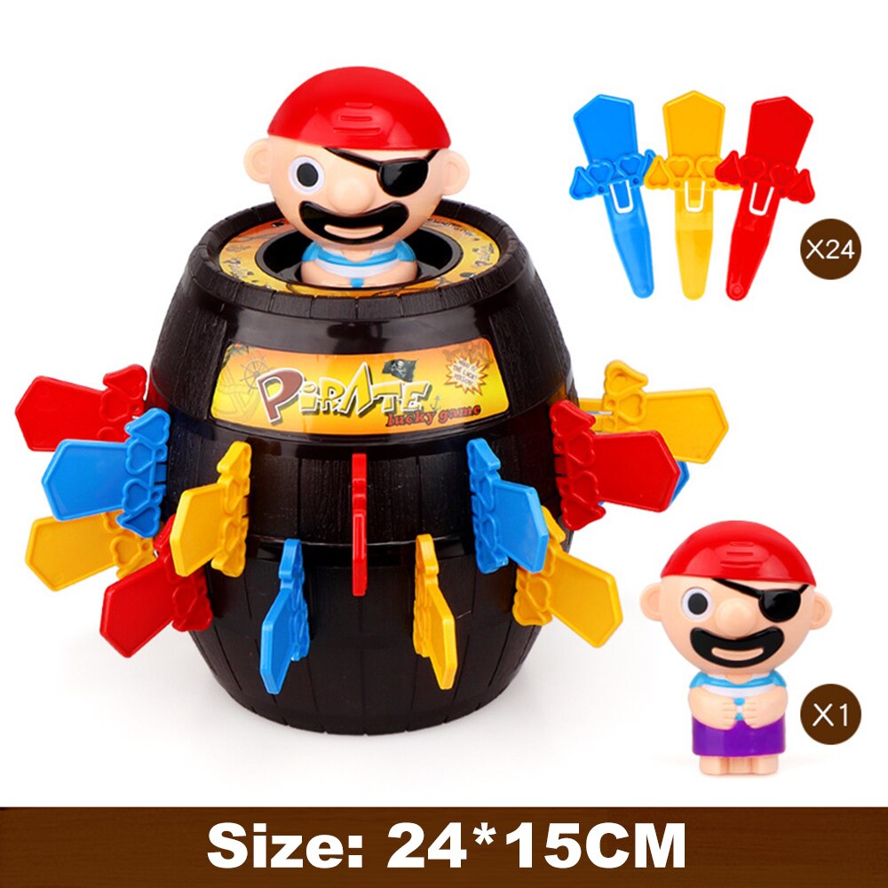 Verrassing Pirate Barrel Grappige Lucky Stab Pop Up Party Game Speelgoed Voor Kinderen Kids Volwassenen Jongens Meisjes Familie Game Speelgoed novelty: 24x15CM