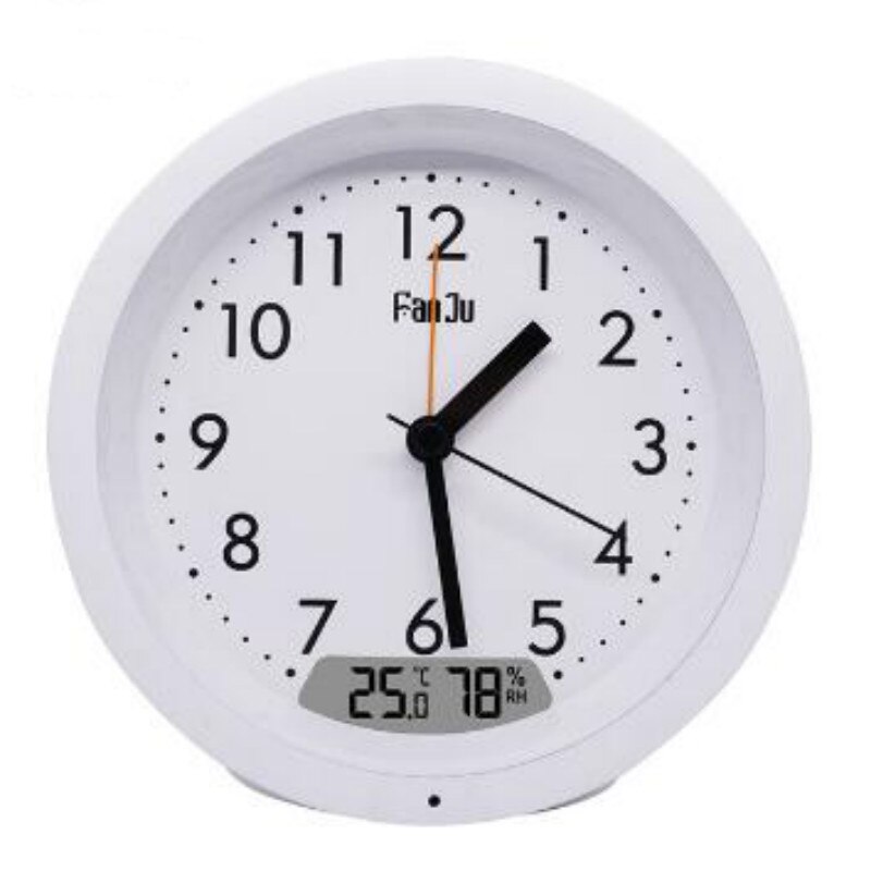 Alarm Clock LED Digital Movement Temperature Humidity Automatic Backlight Desk Table Bedroom Electronic Clocks WF107: White
