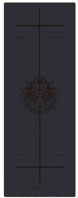 Position Line More Longer Natural Rubber Non-Slip Tapete Y oga Su ede Fabric Lose Weight Exercise Mat Fitness Yoga Mat: Black