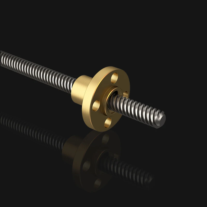 T8 Lead Screw With nut OD 8mm Lead 2mm Pitch 2mm 100mm 200mm 300mm 400mm 500mm Lead Screw With Brass Nut Reprap 3D Printer Parts