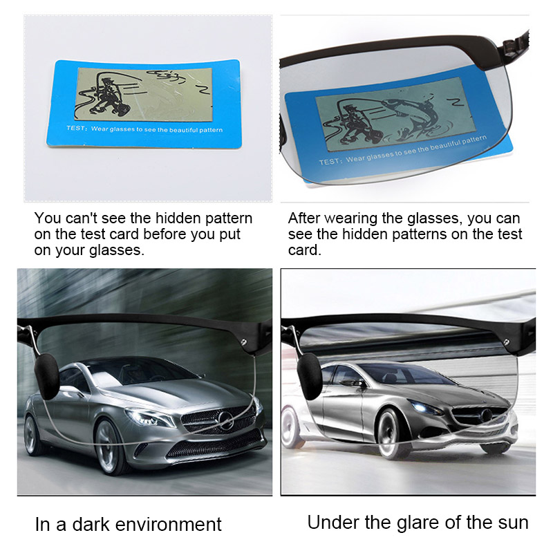 Intelligente Vissen Bril Gepolariseerde Semi-Randloze Zonnebril Bestuurder Rijden Goggle Chameleon Verandering Kleur Bril