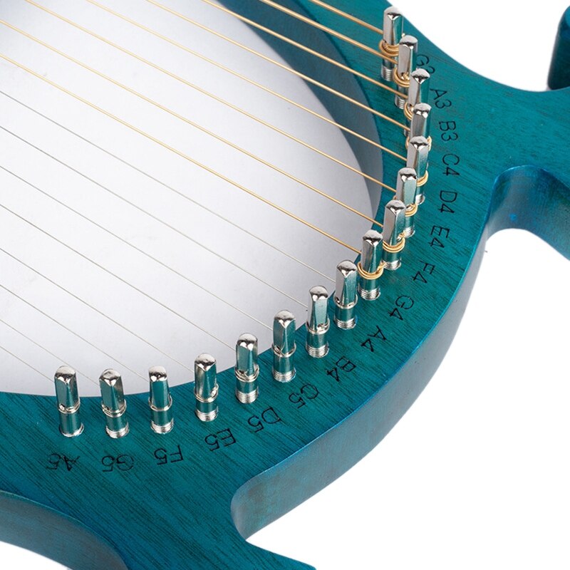 Lyreharpe , 16- strengs mahogni kroppsstrenginstrument kroppsinstrument med stemmenøkkel og reservestrenger
