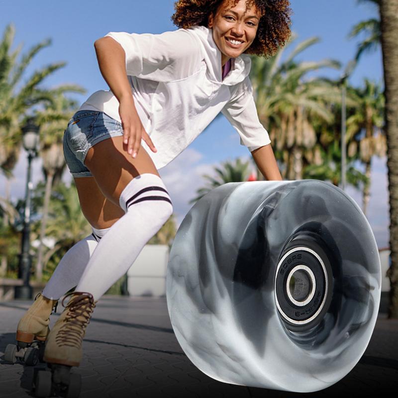 Roller Skate Wheels Indoor Roller Skate Wheel With Bearing PU Wheel Installed For Quad Skates And Skateboard Indoor/Outdoor Use