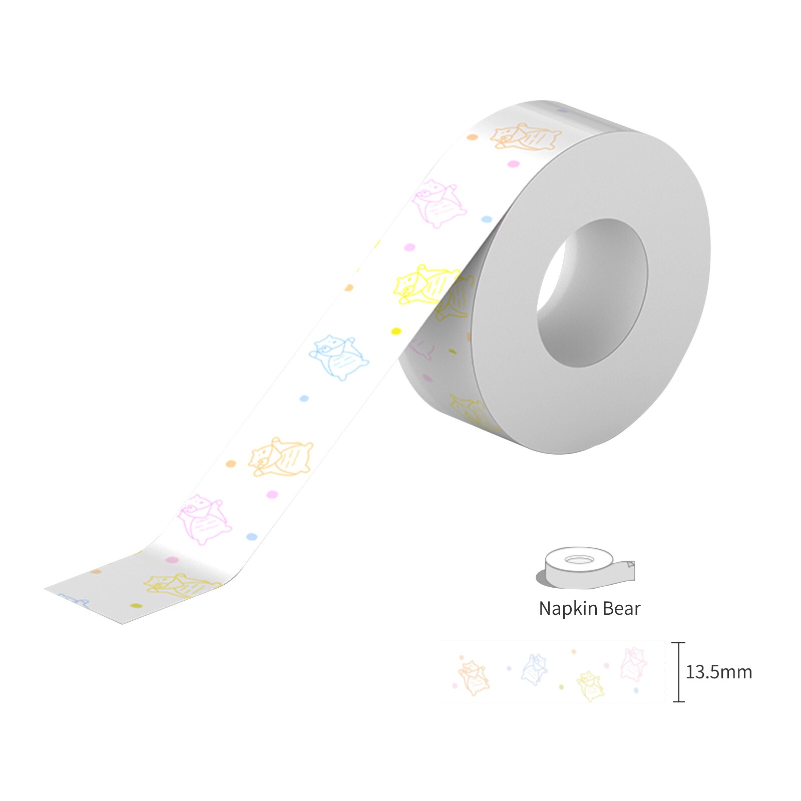 14 Options Label Paper Cute Pattern Sticky Tape Paper Name Price Barcode Sticker Waterproof for PeriPage L1 Mini Pocket BT Label: white