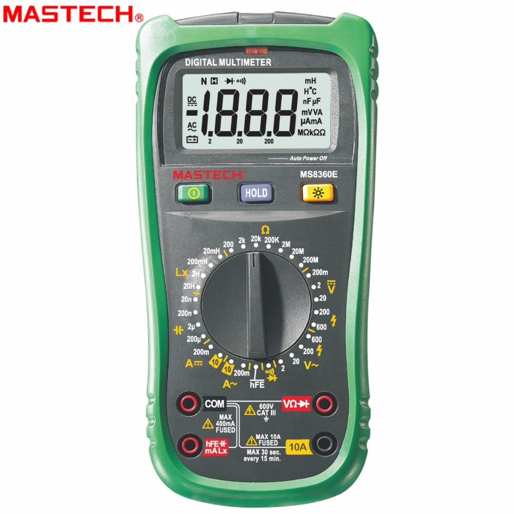 MASTECH MS8360E multimètre numérique DMM Inductance condensateur hFE testeur comprobadores multimétros (mise à niveau MS8260E)