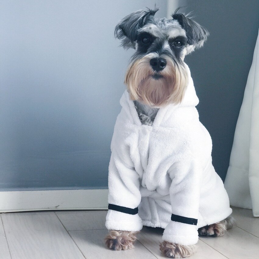 Pet Bathrobe - Hooded Towel - Super Absorbent Cotton - for Dogs & Cats