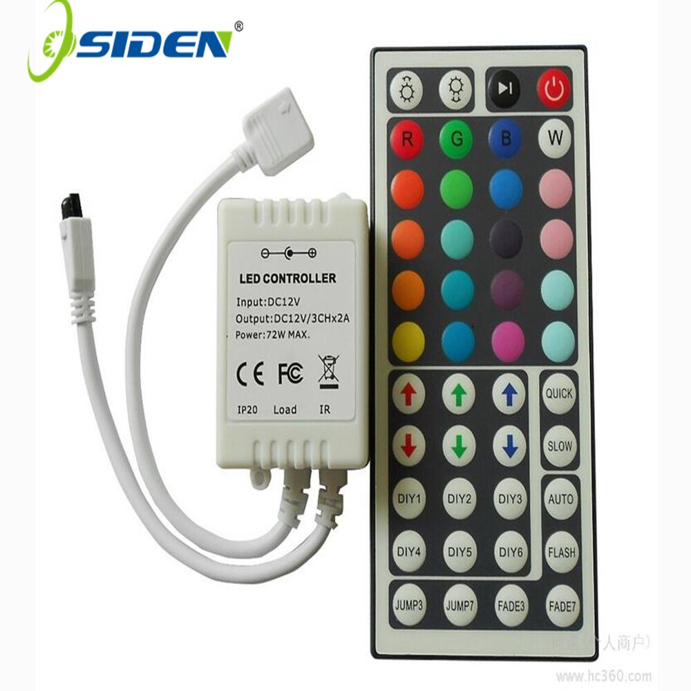 Led Controller 44 Keys LED IR RGB Controler LED Lights Controller IR Remote Dimmer DC12V 6A For RGB 3528 5050 LED Strip