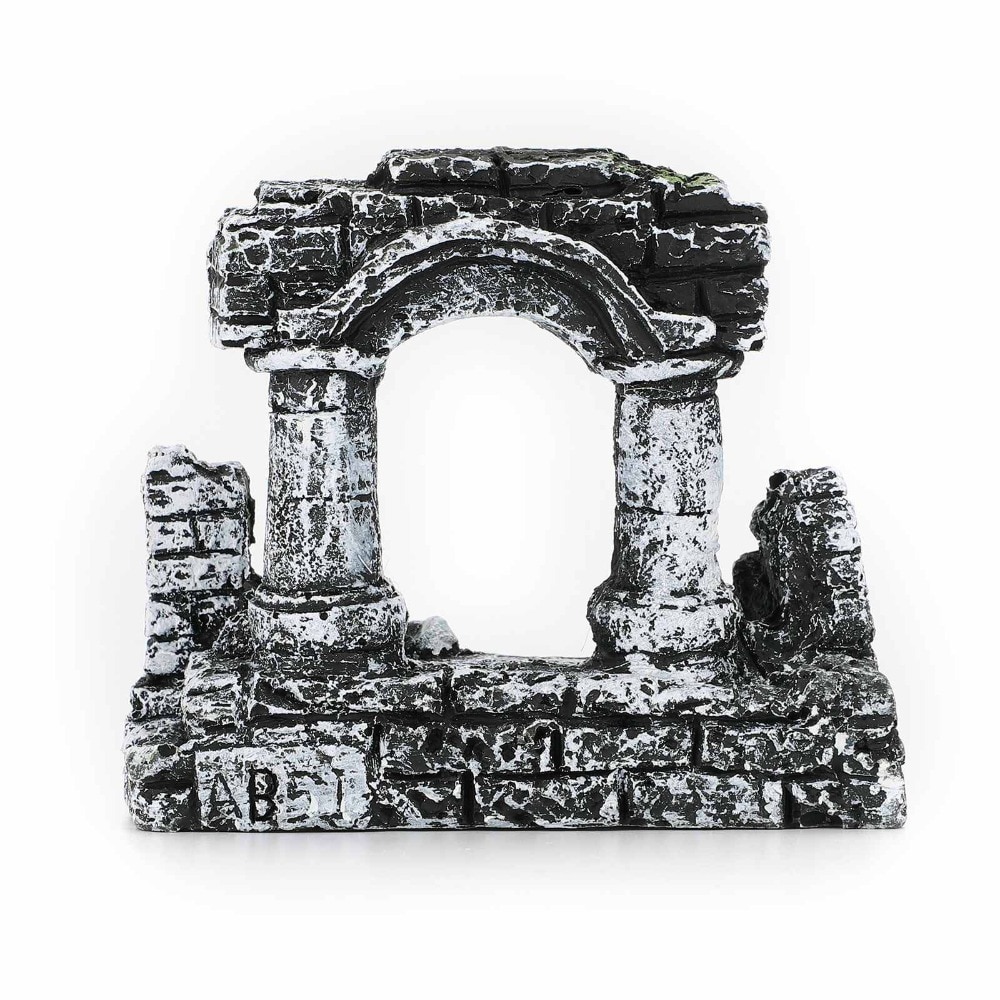 Double column Resin Rome Square Stone Pillars Aquarium Landscaping for Fish Tank Ornament Decoration Landscap Decorative