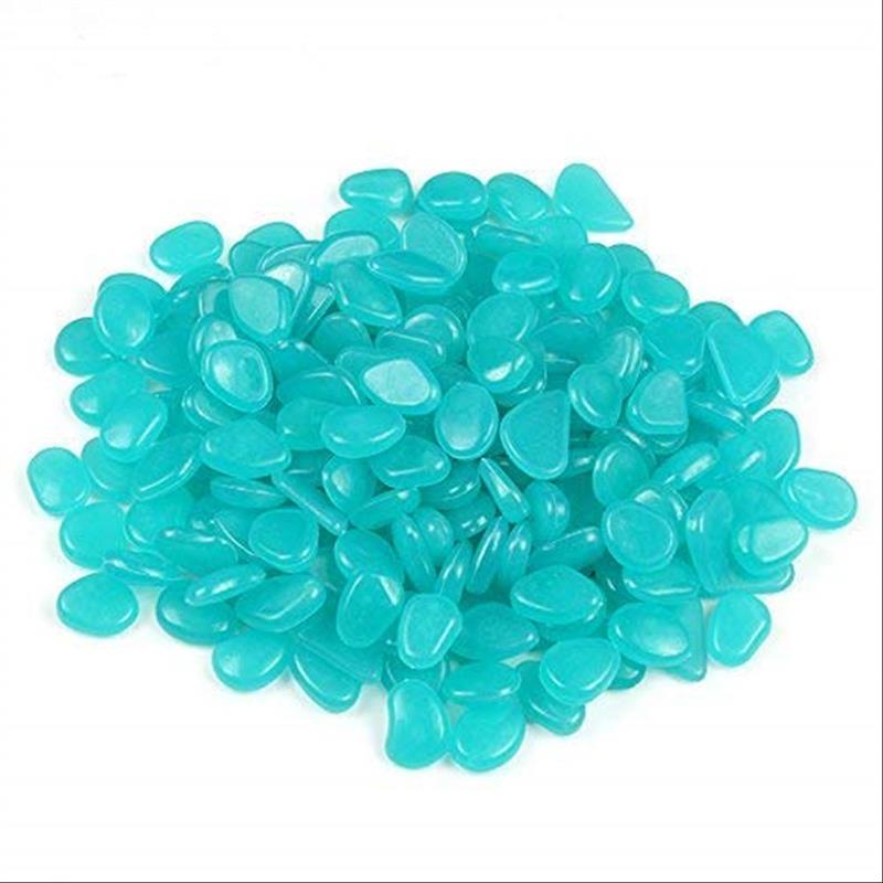 100 stuks tuindecoratie lichtgevende kiezels, lichtgevende stenen, rotsen voor tuinpad, terras, gazondecoratie, lichtgevende stenen: Blauw
