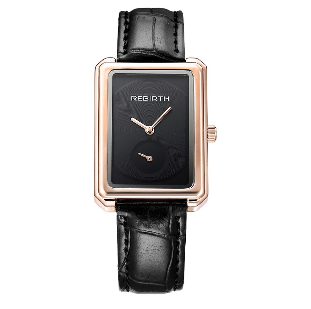 Dameshorloges armbandhorloges dameshorloge luxe reloj mujer horloges voor vrouwen leren klok dames relogio saat: Goud zwart