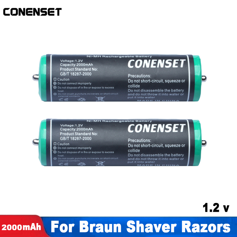 2 stk 1.2v udskiftningsbatteri til braun 5774 5775- serien 5735 5738 5739 5742 5743 5724 5730 5734 5663 barbermaskinebatterier
