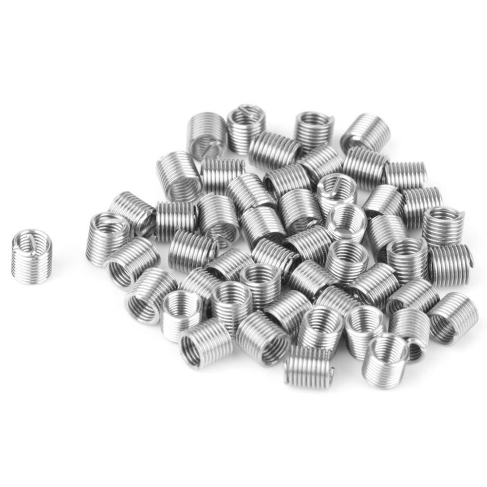 50 stks Rvs Opgerolde Draad Insert Draad Reparatie Insert Spiraalvormige Schroefdraad Inserts Kit M3 x 2D Fasteners parafuso