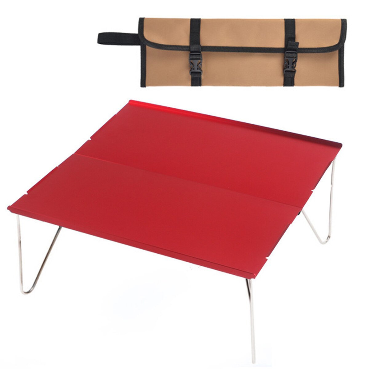 Svart hopfällbart bord camping utemöbler dator sängbord picknick aluminium lätt hopfällbart skrivbord med bärväska