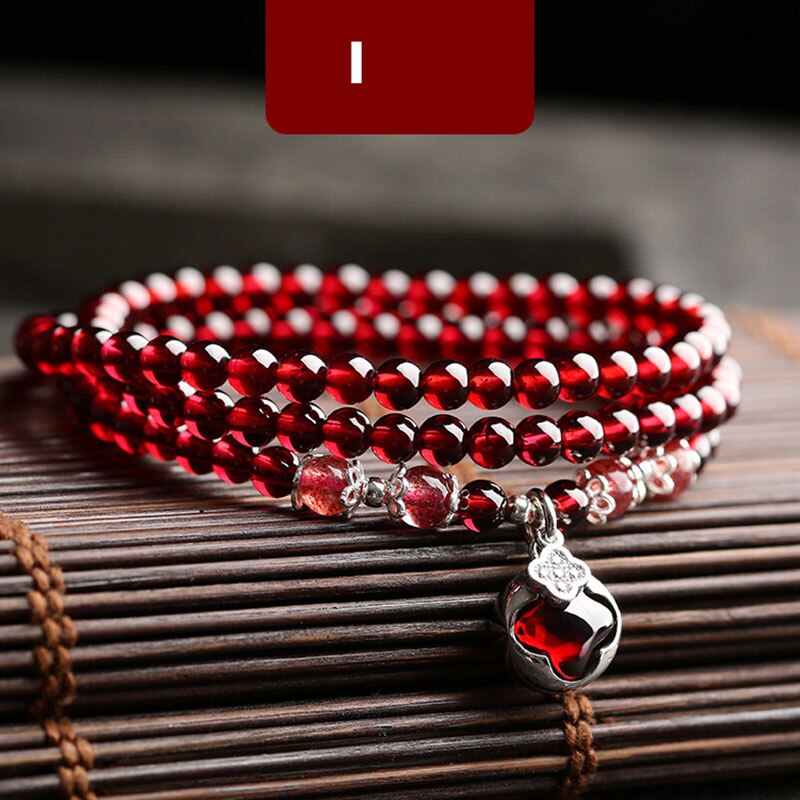 Wein Rot Granat Armbänder Für Frauen Natürliche Edelstein 925 Sterling Silber Schmuck Fox Kürbis Pixiu Schneeflocke Charme Beste Mädchen: Type I