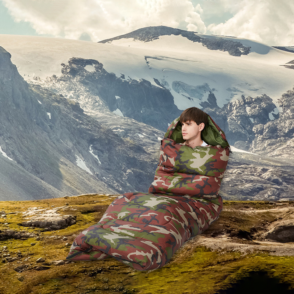 Envelope Sleeping Bag Breathable Flannel Sleeping Bag Moisture-proof with Compression Sack for 3 Season Traveling Camping Hiking