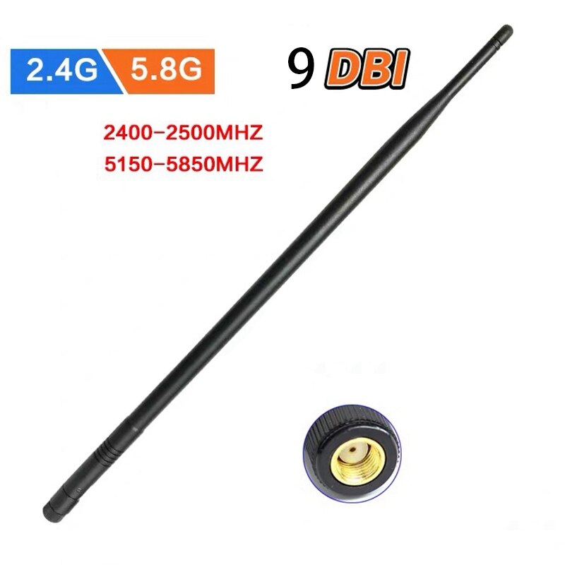 1PCS 9DBi RP-SMA Dual Band 2.4GHz 5GHz High Gain W... – Vicedeal