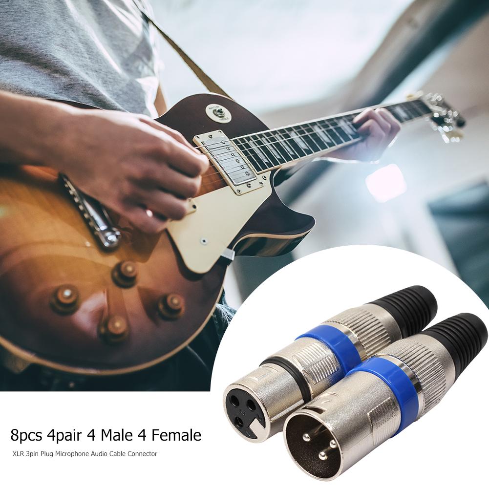 8 Stuks 4 Mannelijke 4 Vrouwelijke Xlr 3Pin Plug Microfoon Audio Kabel Connector Adapter Mini Draagbare Accessoires