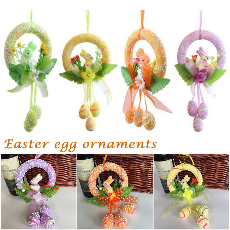 Easter Egg Decorations DIY Round Bunny Ring Egg Crafts For Family Kindergarden Ornaments B88