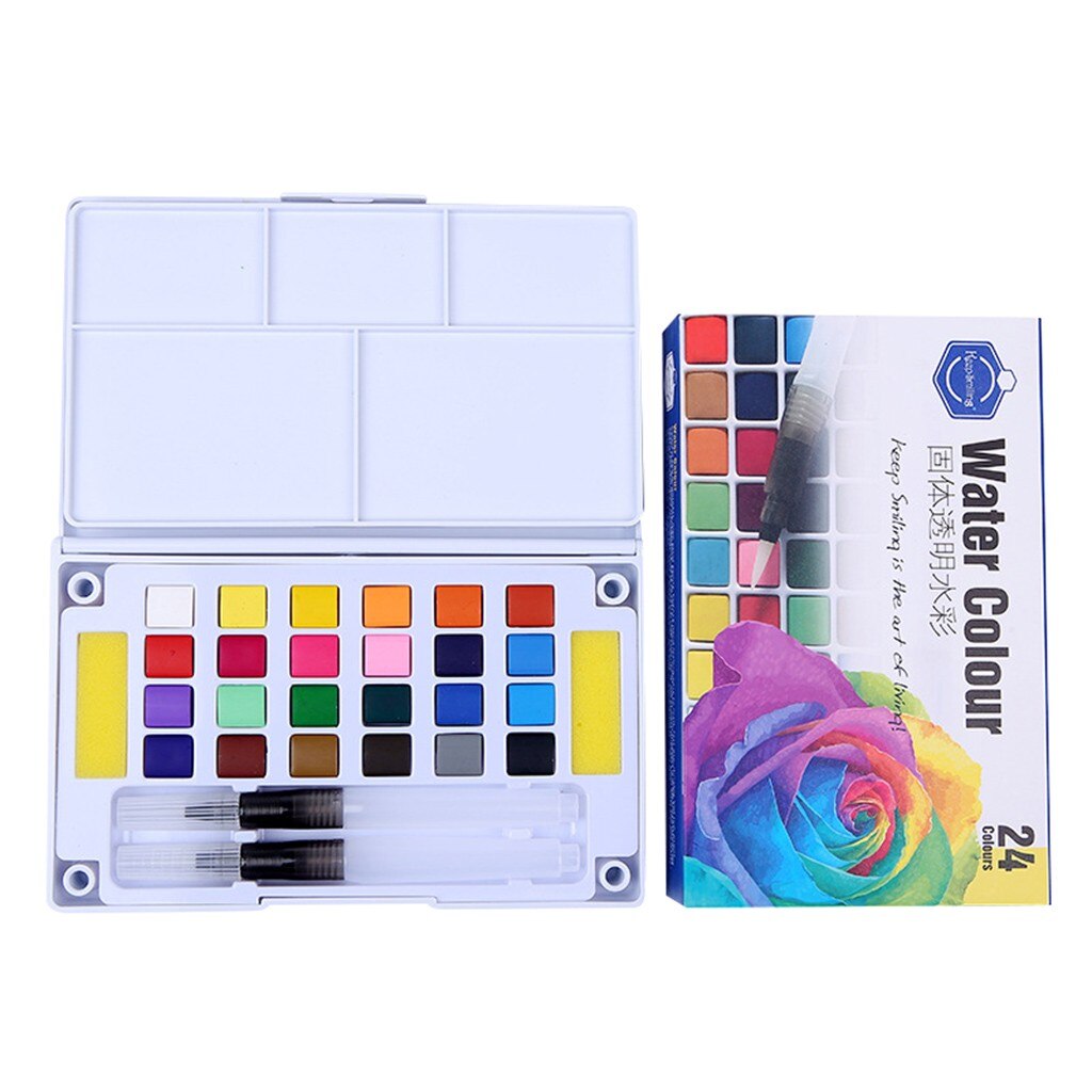 12/18/24/36 Kleuren Metallic Aquarel Glinsterende Solid Metallic Aquarel Verf Set Verven Aquarel Water Borstel Verf Set: C