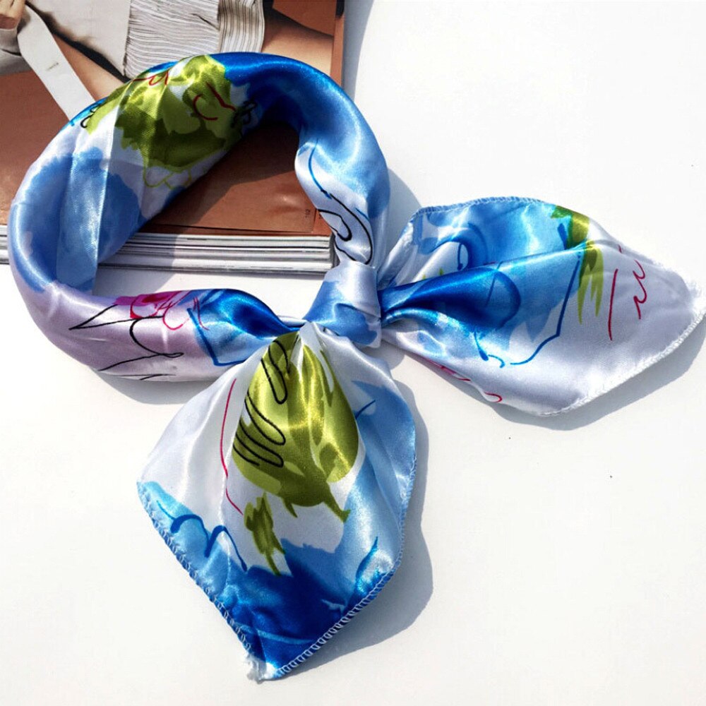 Scarf Women Women Square Head Scarf Wraps Scarves Ladies Printed Kerchief Neck Scarf: C