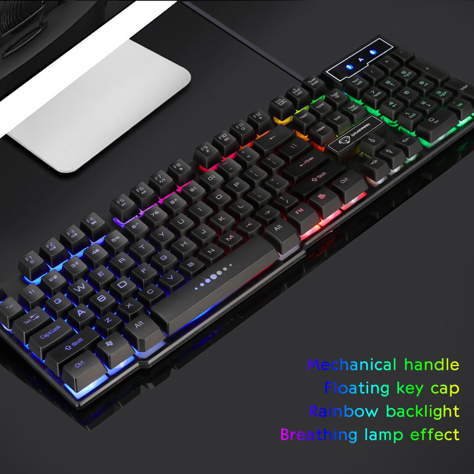 GK50 wired mechanical gaming keyboard floating cap waterproof rainbow backlit full-key gaming keyboard#30