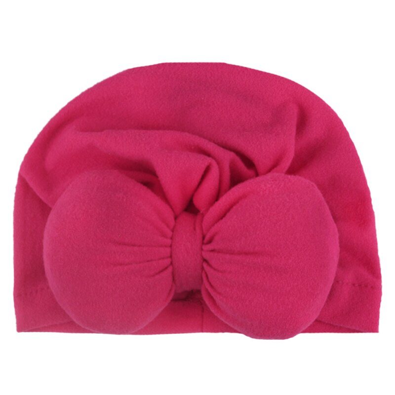 Cotton Hat Knotted Bow Headwear Baby Solid Color Indian Turban Newborn Toddler Kids Baby Boy Girl Warm Soft Cap: 09