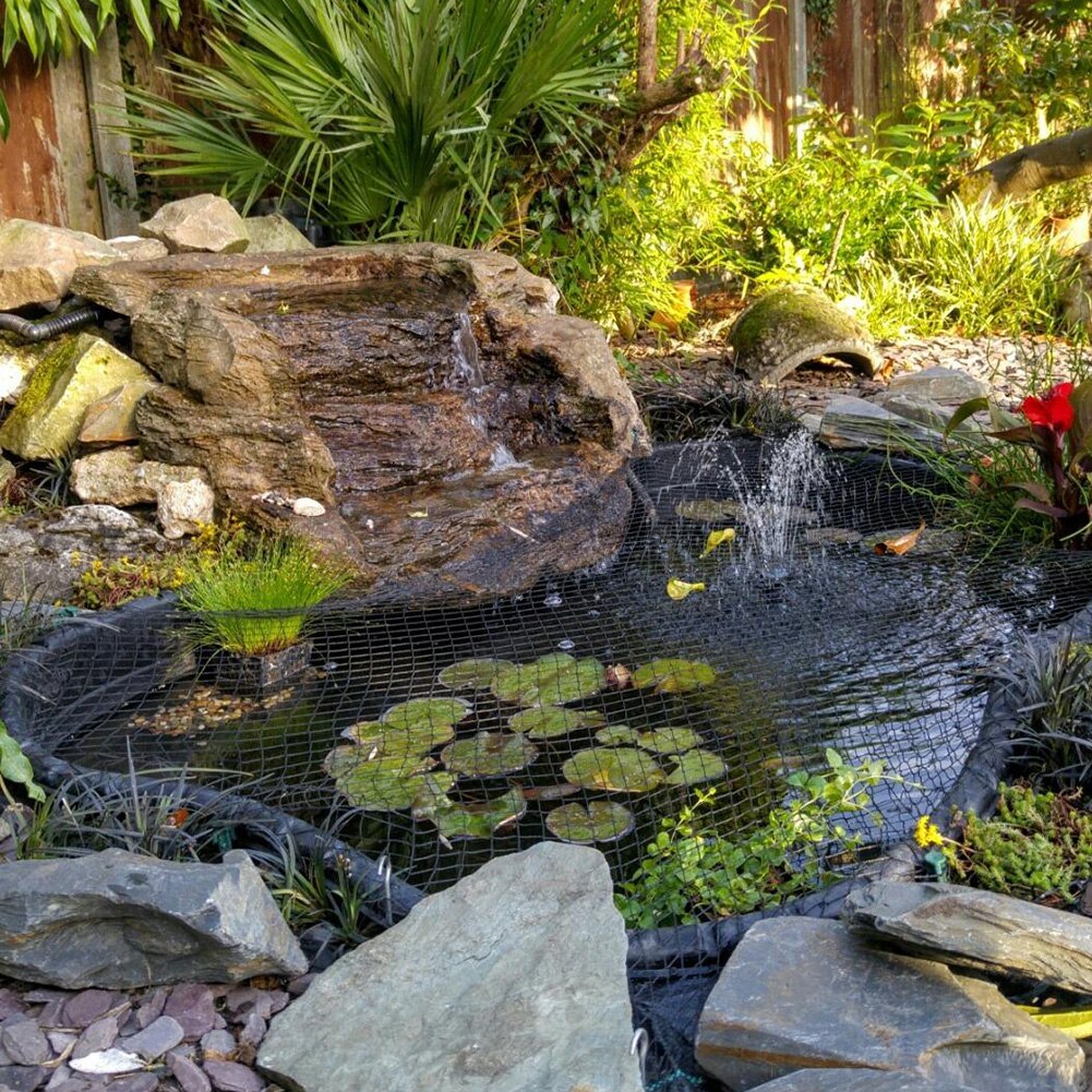 Woven Net Pond Swimming Pool Cover Home With Pegs Garden Tools Guard Mesh Prevents Fish Bird Livestock Jumping
