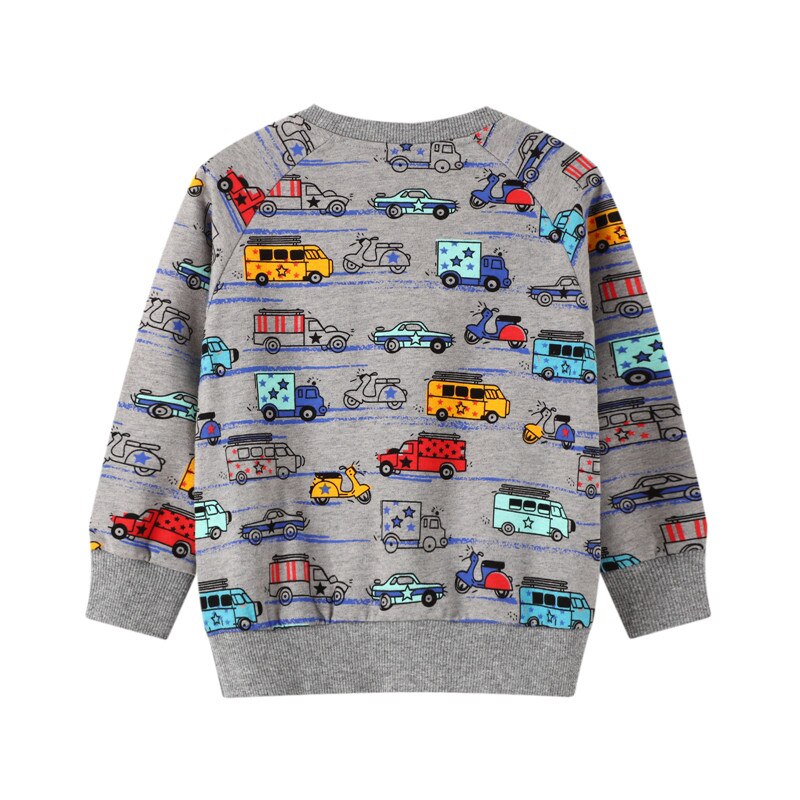 Meninos sweatshirts carro dos desenhos animados meninos camisolas para crianças pequenas hoodies roupas outono crianças camisas de manga longa algodão