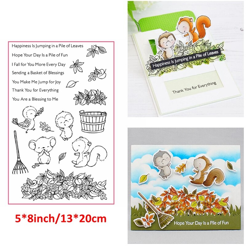 You Are My Sunshine Mixed Animals Flowers Leaves Clear Stamps DIY Scrapbooking Making Template 07: M60