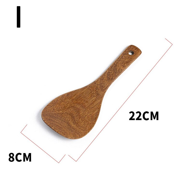 Duurzaam Eco-vriendelijke Houten Spatel Hittebestendige Non-stick Natuurlijke Houten Koken Lepel Rijst Scoop Keuken Kookgerei: I